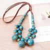 Vintage Bohemian Adjustable Necklace, Unique Handcrafted Beads, Uncoated, Brown Synthetic Fiber Rope, Suitable for Daily Wear Or Holiday Wear