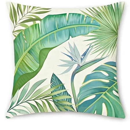 

1/4pcs Tropical Palm Leaf Throw Pillow Covers Watercolor Jungle Botanical Cushion Cases for Home Patio Decor Cushion cover 45x45cm-1pcs
