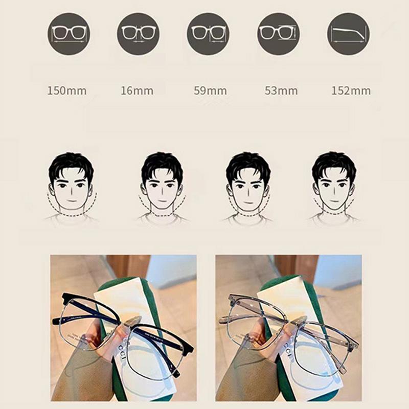 Business Half-frame Glasses Large Frame High-end Feeling Super Light Myopia Can Match The Eye  Myopia  Glasses Frame 20550