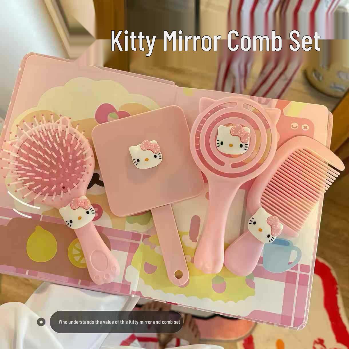 

Набір гребінець-дзеркало KT Cat: Милий та міцний чотирирічний набір для гуртожитків - Високоякісний, пухнастий дизайн для стильних дівчат Pink Polka Dot KT [Ice Cream Comb]