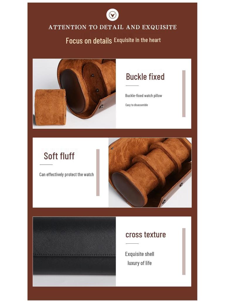 Waterproof PU Leather Watch Storage Box with 1-3 Slots - Stain-Resistant Gift Packaging