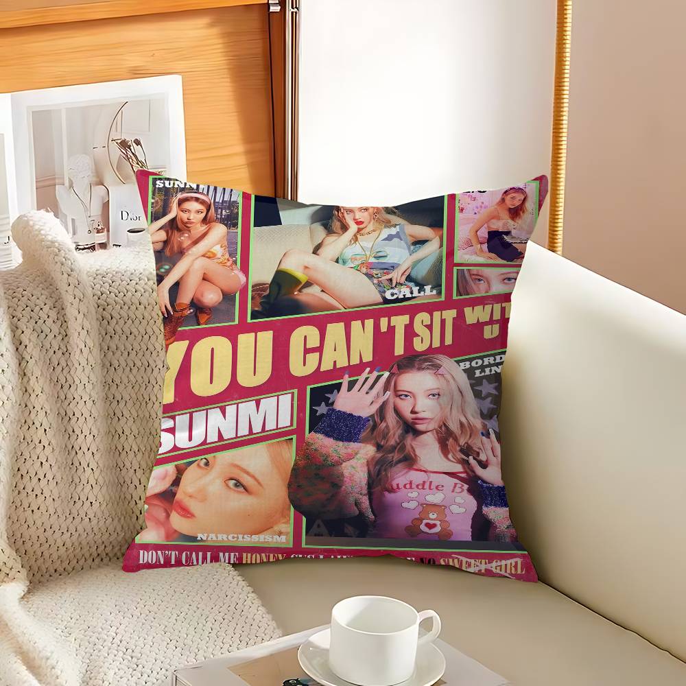 Kpop Style Lee Sunmi Pillow Gifts Home Office Furnishings Bedroom Sofa Car Cushion Cover Case 45X45Cm