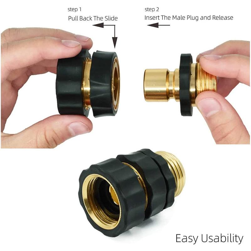2pcs Brass Tap 3/4 Female 1/2 Quick Connector Washing Machine Garden Water Hose Quick Connect Adapter 25mm Universal Parts