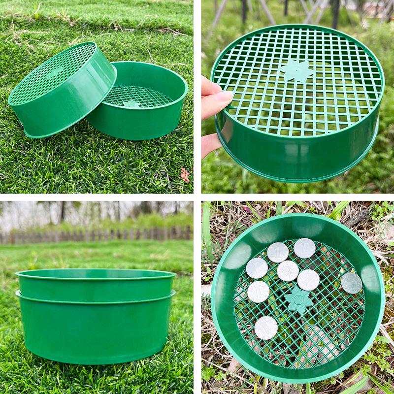Green Soil Sieve: Plastic Gardening Tool for Filtering Soil, Stones, Gravel, and Particles – Ideal for Planting Succulents.