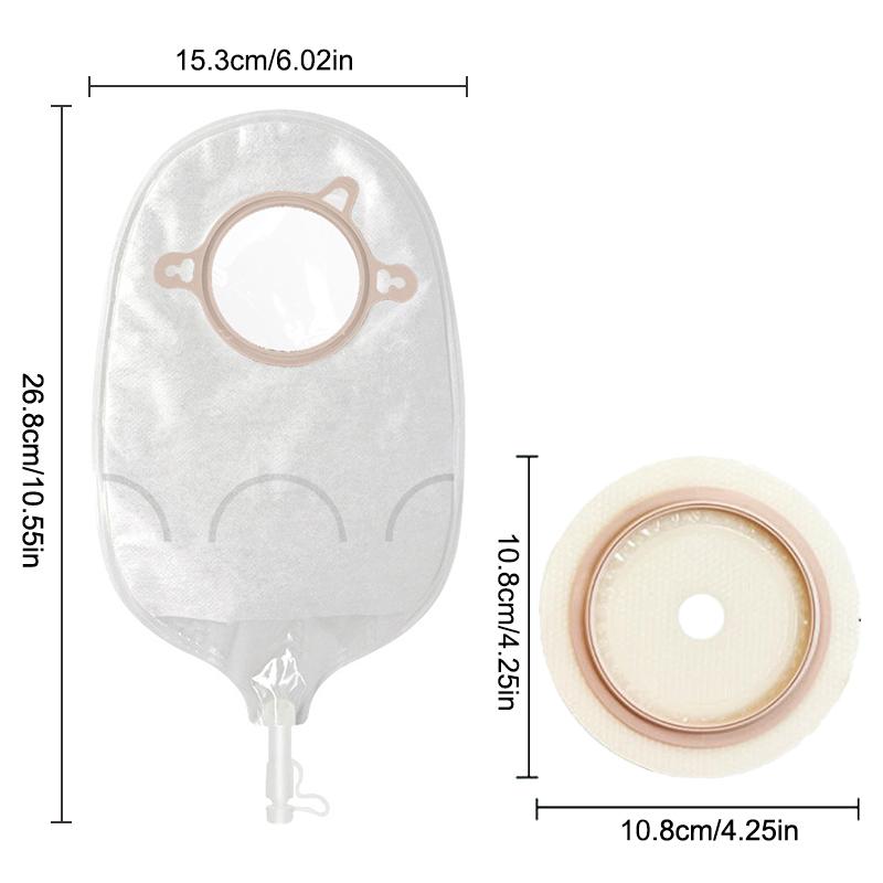 Two Piece Non Woven Ostomy Bag With Hook And Urination Valve Disposable Colostomy Pouch Supplies Ileostomy Stoma Care