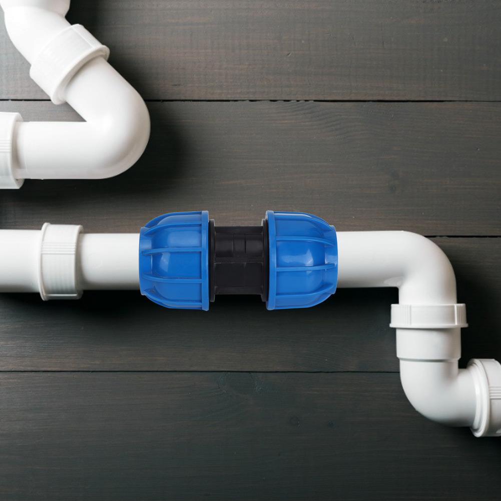 Water Pipe Connector Fittings PE Plastic Straight Pipe Connector Adapter 63mm To 63mm