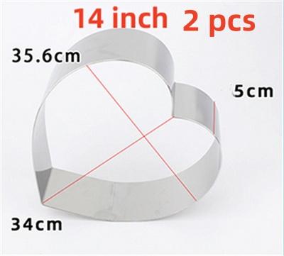 2 pcs set 4 5 6 7 8 9 10 12 14 inches 5cm Height 304 Stainless Steel Heart shape Mousse Ring Cake Mold Tiramisu DIY baking tool