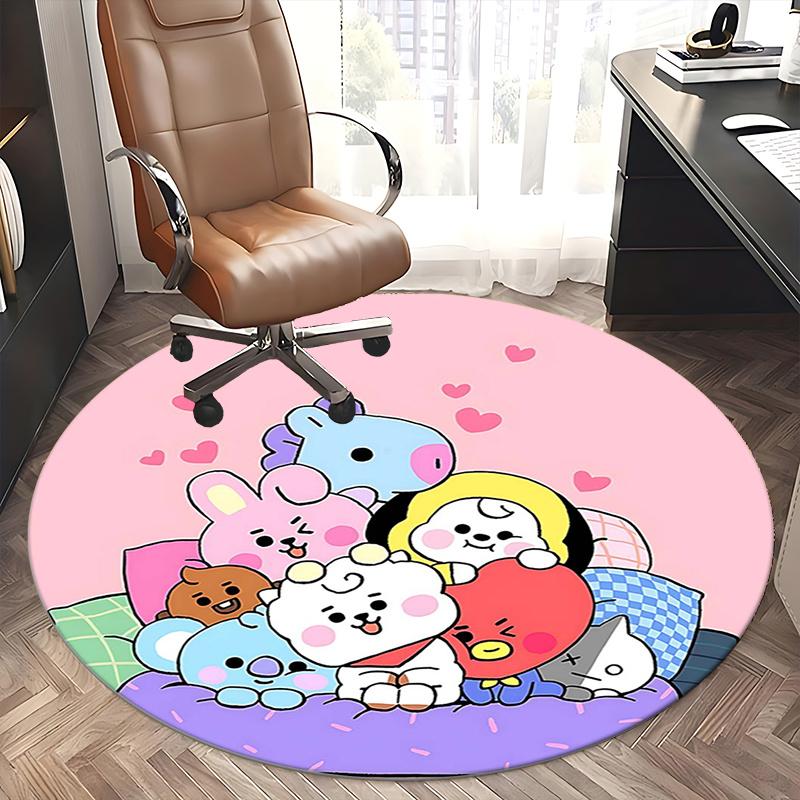 Kpop Chair mat Round Rug-Office carpet, Non-slip, Suitable for Living Rooms, Bedrooms decor.1205290a