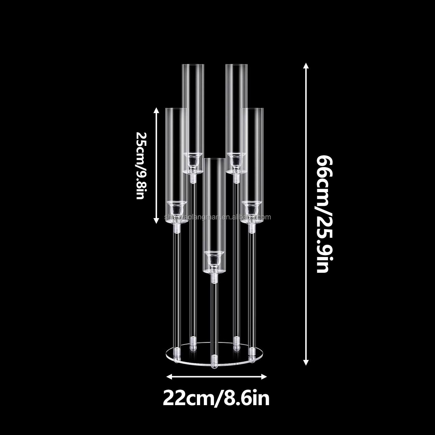 Wholesale Wedding Table Decorations Romantic Transparent Acrylic Candle Holders for Wedding Party Table Decorations (transparent,Short / Small)