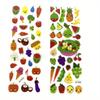 6 Sheets 3D Puffy Stickers Foam Vegetable Fruit Stickers Colored Sticker for Scrapbooking Teacher Reward Sticker DIY JXB