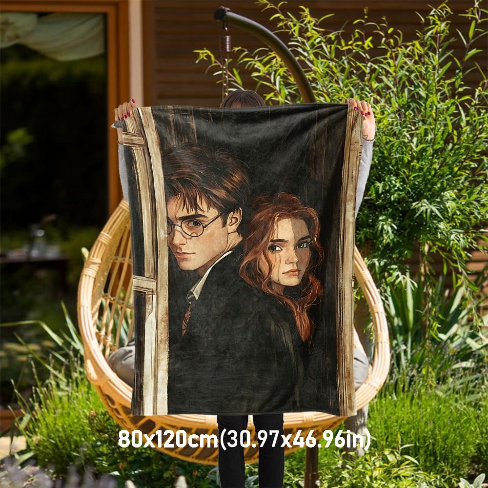 1pc Harry Potter Hermione Granger Hogwarts Outdoor Flannel Throw Blanket All Season Soft Warmth,Home Decor 1031170