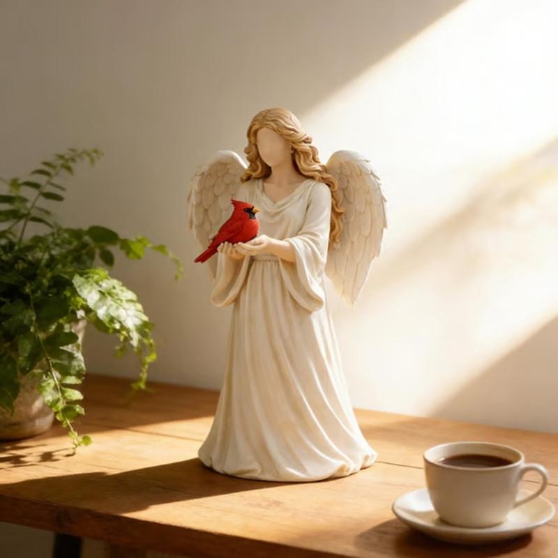Regalo Uccello Rosso per Donne, Statuine Angelo Uccello Rosso, Statua Angelo Uccello Condoglianze Ricordo Memoriale Conforto Regalo Paradiso