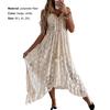 Long Sexy Dress Hollow Out Lace Women Spaghetti Strap Large Hem Dress for Banquet