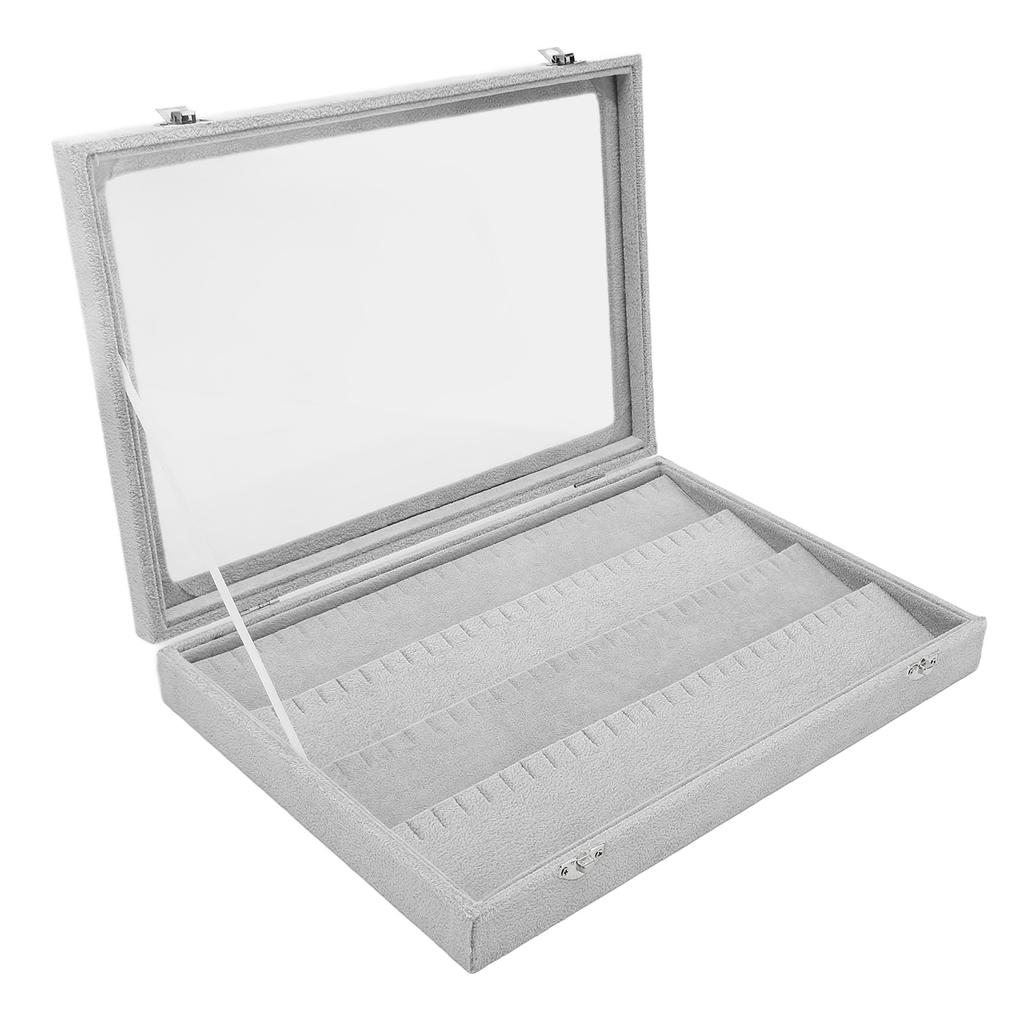 Pin Display Case Transparent Glass Soft Flocking Dustproof Pin Shadow Box for Military Medal Badge