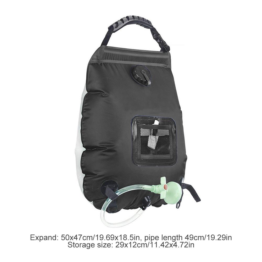 20L Solar Shower Bag Outdoor Heating Camping Shower Water Bags Portable Bathing Storage Bag with Shower Head Camping Supplies