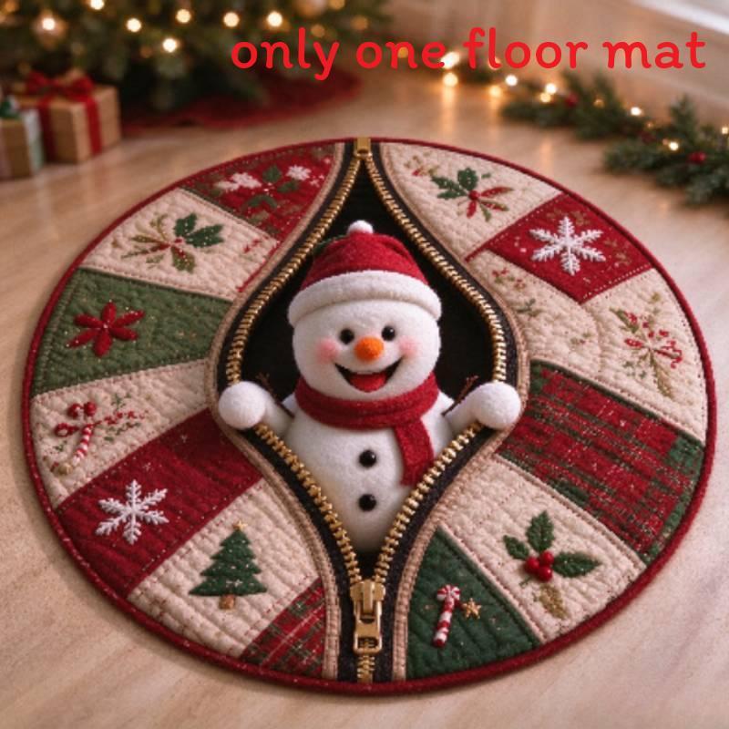 Christmas Cartoon Round Rug Waterresistant Carpet For Living Room Decor