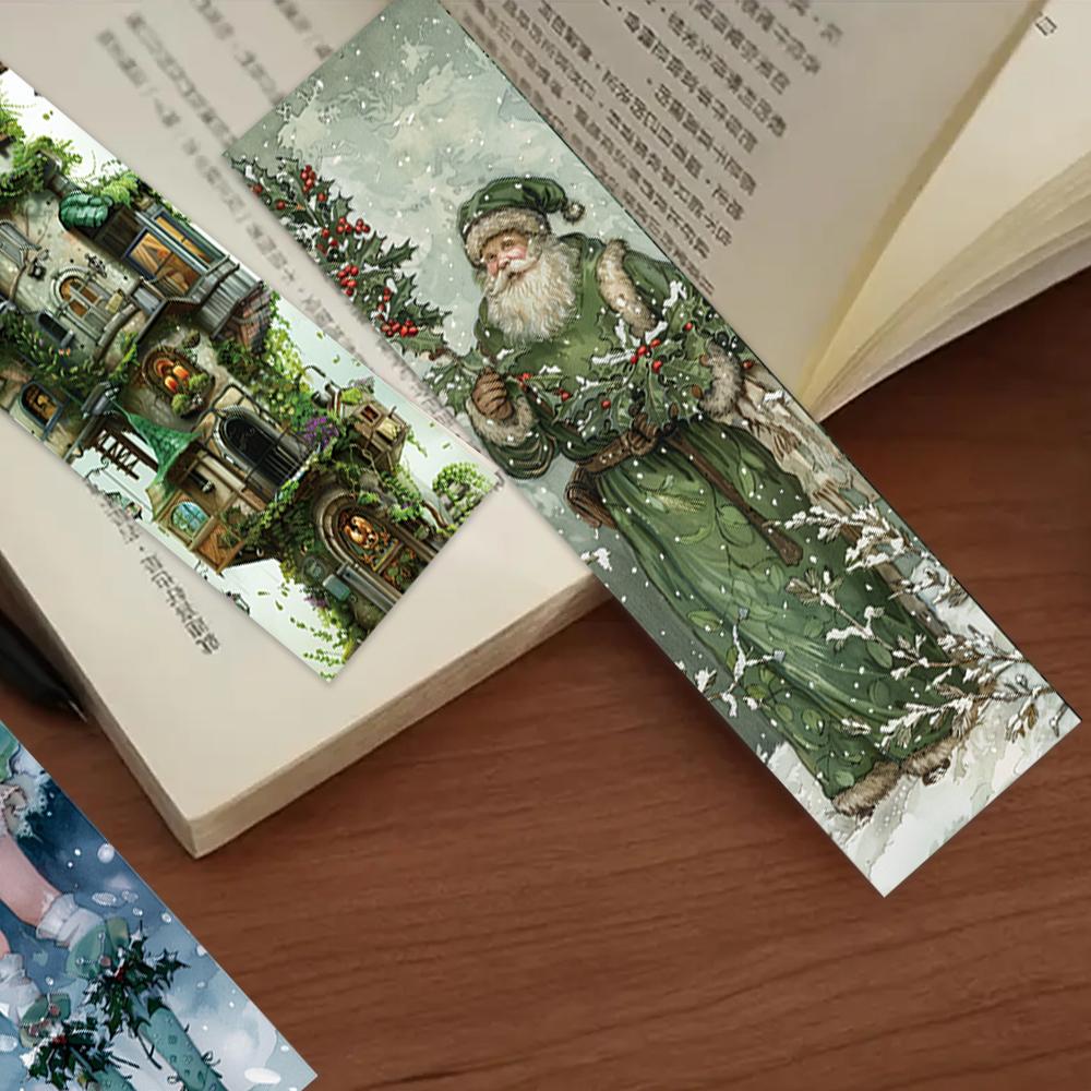 32pcs, Green Christmas Bookmark, suitable for back-to-school season, Christmas, Halloween, teachers, readers, and birthdays.