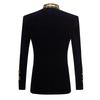 Blazer elegante masculino Court Prince preto dourado bordado