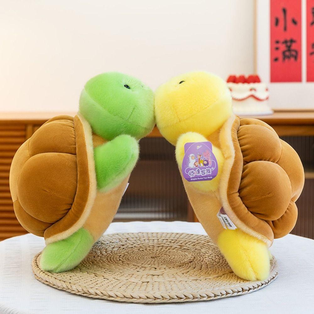 Novelty Fluffy Bread Tortoise Plush Toys Soft Green Sea Turtle Stuffed Doll Cute Collection Turtle Doll Throw Pillow Car Decor