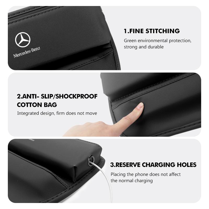 Multifunction Car Seat Slit Gap Organizer For Mercedes Benz C180 C300 W124 W176 W177 C200 C260 GLC CLE CLA AMG