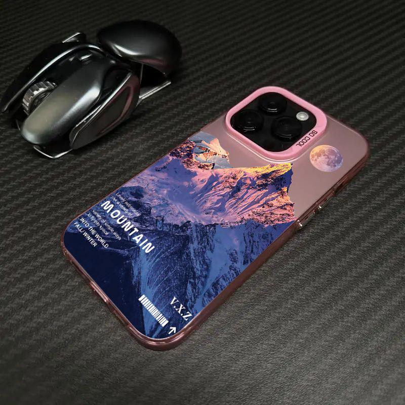 iPhone 16 Pro Cross Snow Mountain Case for iPhone 15/14/13/12/11/Xs Max/Plus - Trendy Design