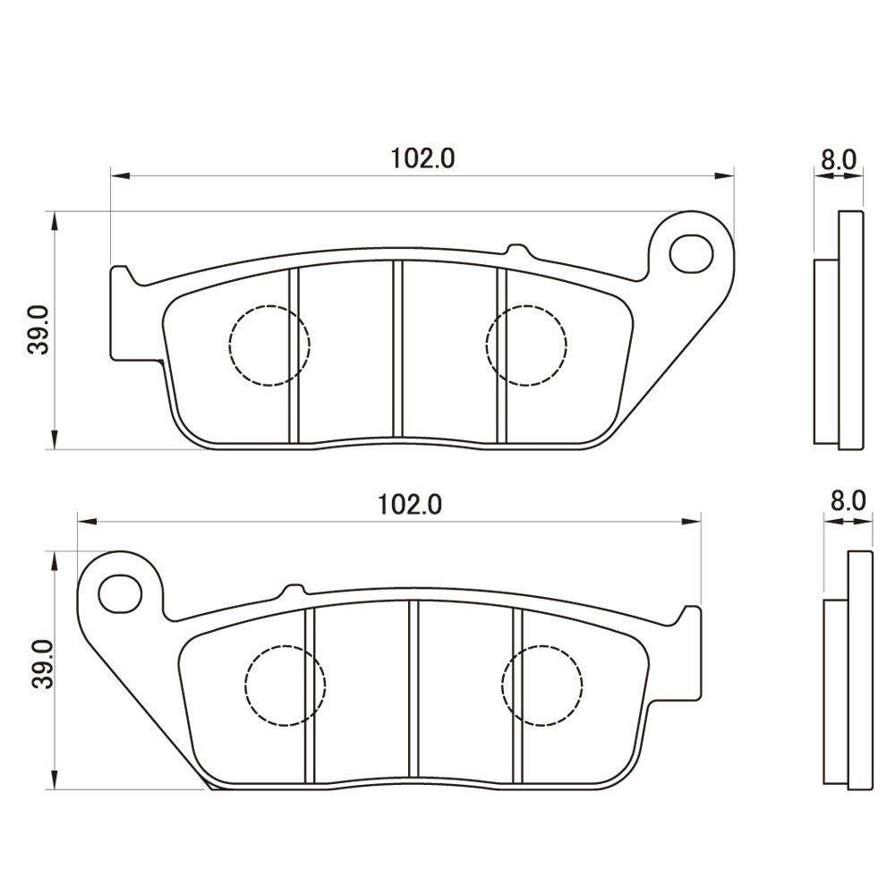 Daytona Motorcycle Brake Pad Red Pad (Semi Metal Pad) WR250X (07-17) Ninja650 (17-21) Z650 (17-20) Versys X250 (17-19) etc. Front 79858 Serial No