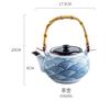 Ceramic Teapot Crockery Portable Kettle Tea Cup Blue Wave Water Ware Porcelain Chinese Kung Fu Drink Ware For Tea Ceremony