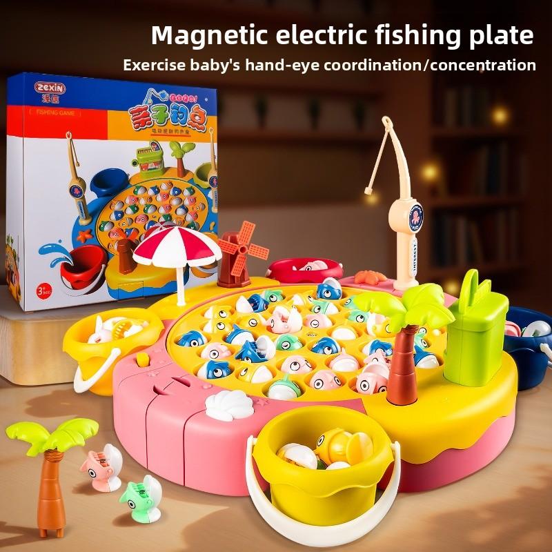 Non-Toxic Children'S Magnetic Fishing Game Early Educational Learning Toy With 6 Poles & 21 Fish For Kids Develops Fine Motor Skills Gifts