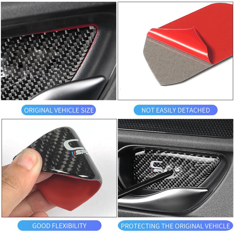 Car Inner Door Bowl Handle Cover Trim Drip glue Carbon fiber