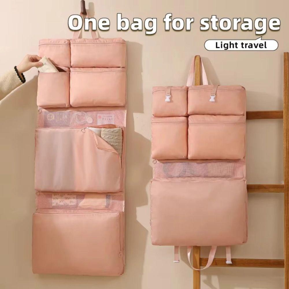 

6 in 1/8 in 1 Luggage Storage Bag Hanging Foldable Storage Bag Clothing Organization Style1 Grey