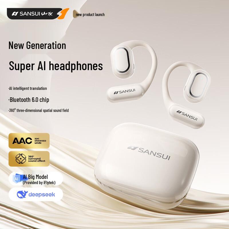 

SANSUI W12 AI Translation Open-Ear Bluetooth Headset