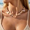 Boheemse Zeester Schelp Ketting Vrouwen Creatief Kleurrijke Stenen Handgeweven Strand Sieraden Accessoire