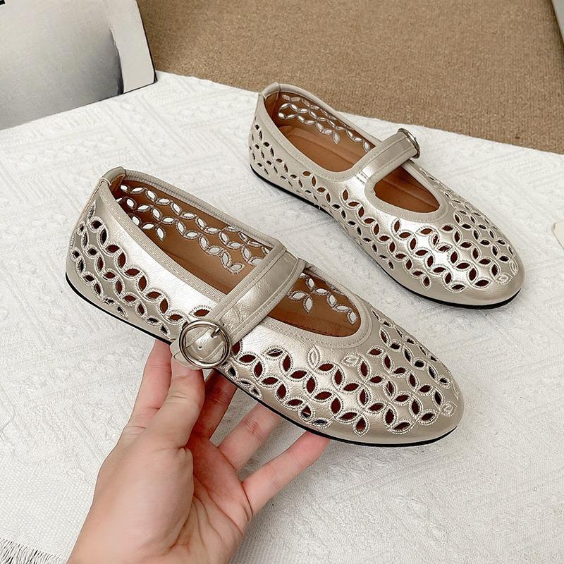 Mode Hohl Mary Jane Schuhe Damen 2025 Sommer Neue Riemen Flache Retro Sandalen