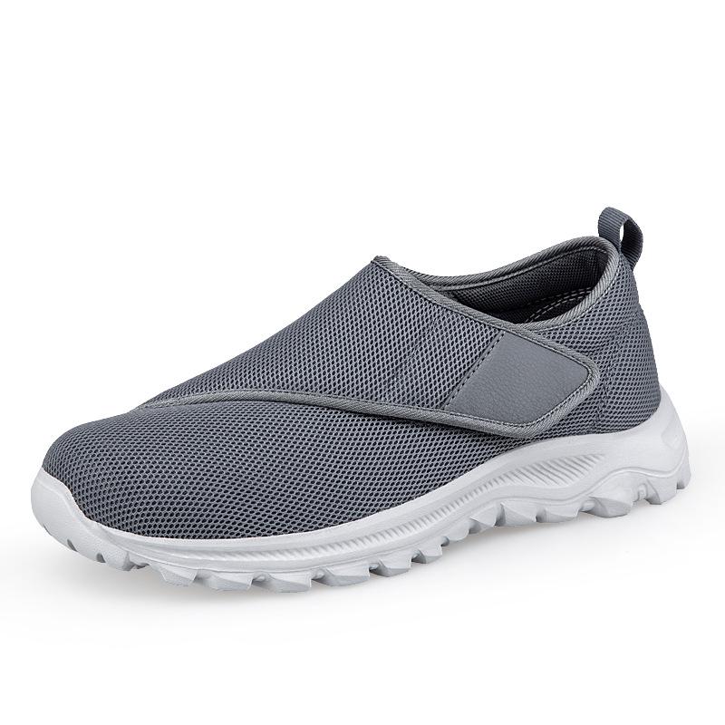 Große Sportschuhe mit Klettverschluss für breite oder geschwollene Füße – Laufschuhe mit weicher Sohle für Senioren, Männer und Frauen, Frühling/Sommer.