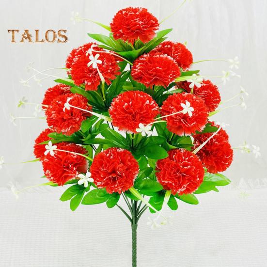 Konstgjord Nejlikarealistisk 18 Huvud Falsk Sidenblomma UV-beständig Bröllopsfest Inomhus Utomhus Trädgård Gård Konstgjorda Blommor Växtdekoration