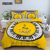 Music Notes Bedding Set Duvet Cover Set Piano Keys Keyboard Bed Set Classic Music Melody Comforter Cover for Kids Boys Girls