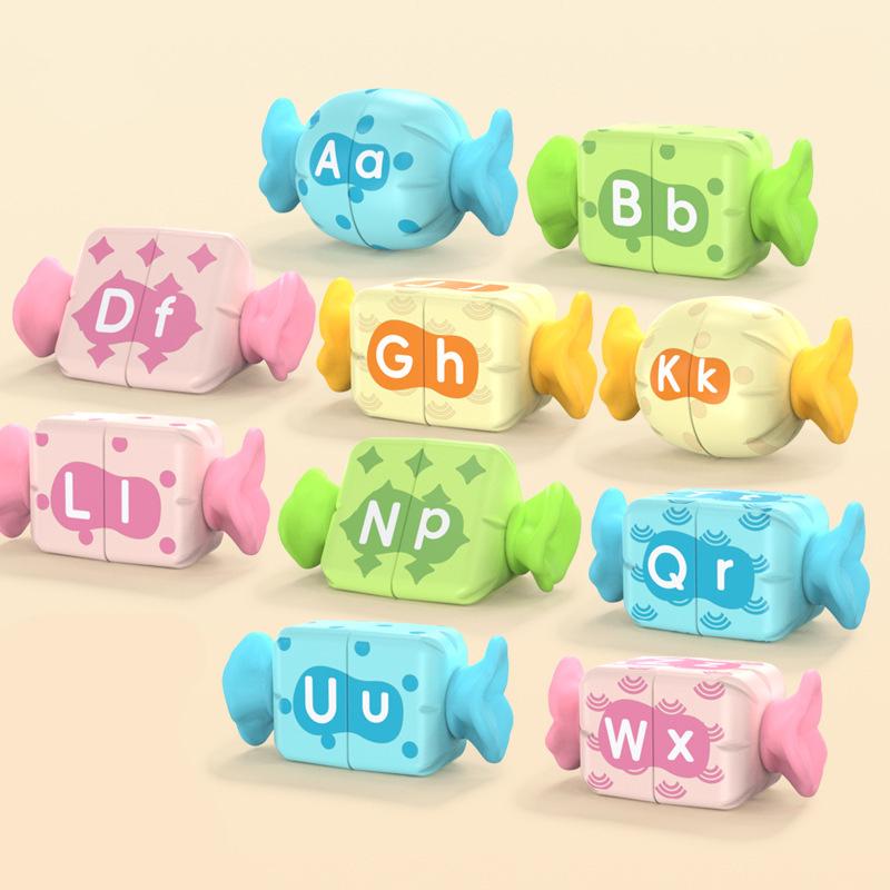 Giocattolo Educativo Montessori a Forma di Caramella Giochi Creativi di Abbinamento Colori per Bambini Imparare Numeri Lettere Cognitivo Giocattoli Parish