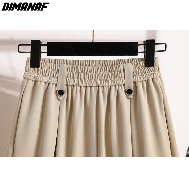 DIMANAF 2024 Plus Size Women Summer Loose Pants Wide Leg Pants 5XL High Waist Shorts Elastic Casual Basic Short Pants