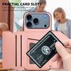 Card Holder Back Case For iPhone Air 17 16E 16 15 14 Plus 13 Mini 12 11 Pro Max Magnetic Button-Flip Leather Wallet Phone Cover