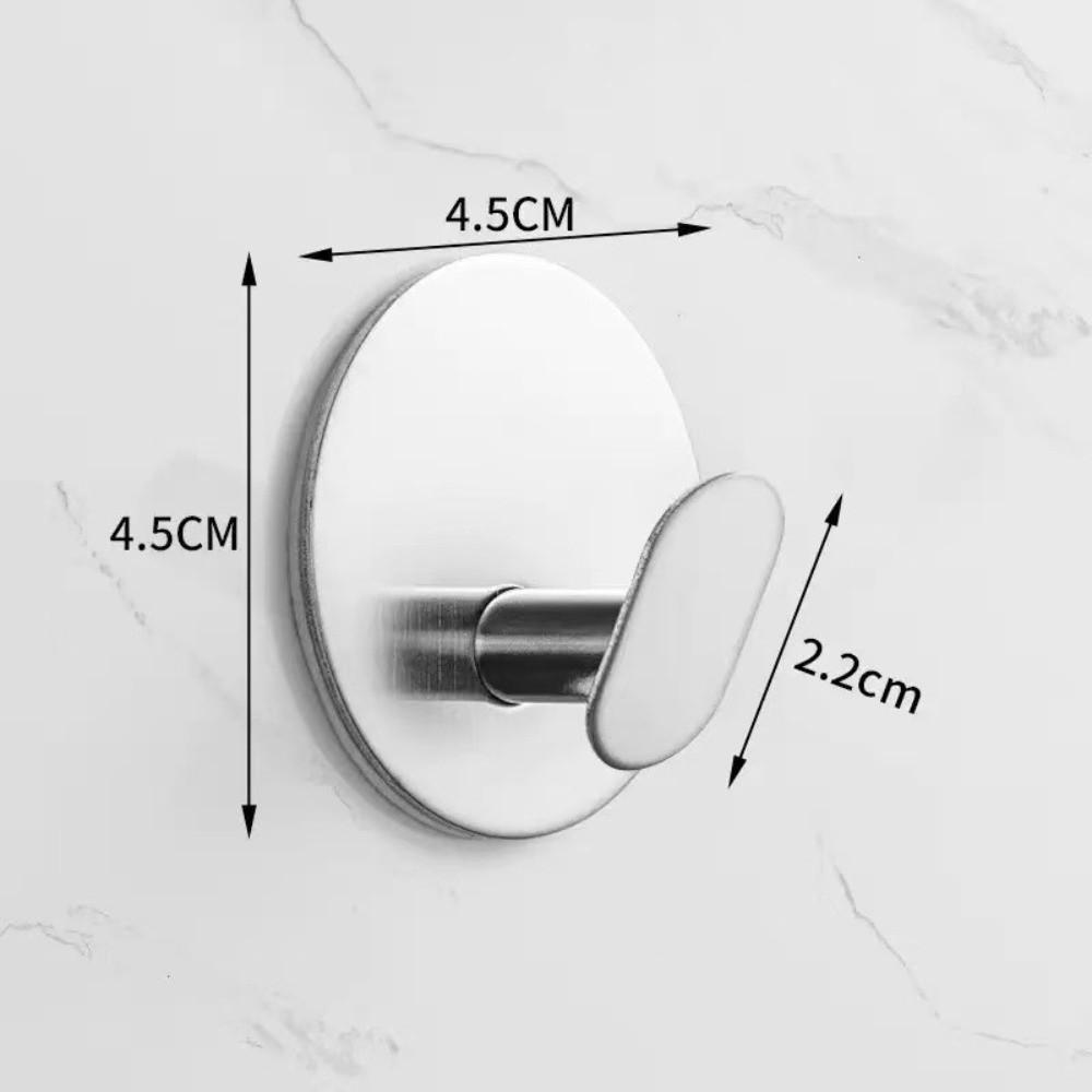 3pcs Stainless Steel Adhesive Hooks Rust Proof Bathroom Clothes Hooks  Organization Accessory