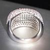 Huitan Sparkling Women Rings for Wedding Engagement Party Full Bling Bling Crystal Cubic Zirconia Luxury Trendy New Jewelry