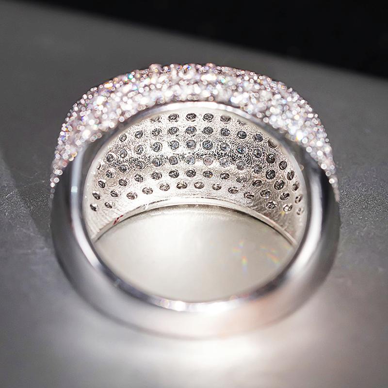 Huitan Sparkling Women Rings for Wedding Engagement Party Full Bling Bling Crystal Cubic Zirconia Luxury Trendy New Jewelry