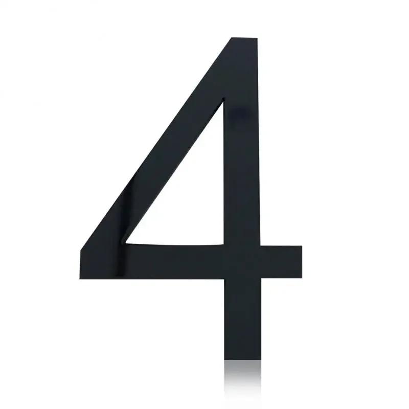 ZEXEF 3D Digits House Number Sticker Self Adhesive Door Plate Metal Sign Address Apartment Door Number Outdoor House Number