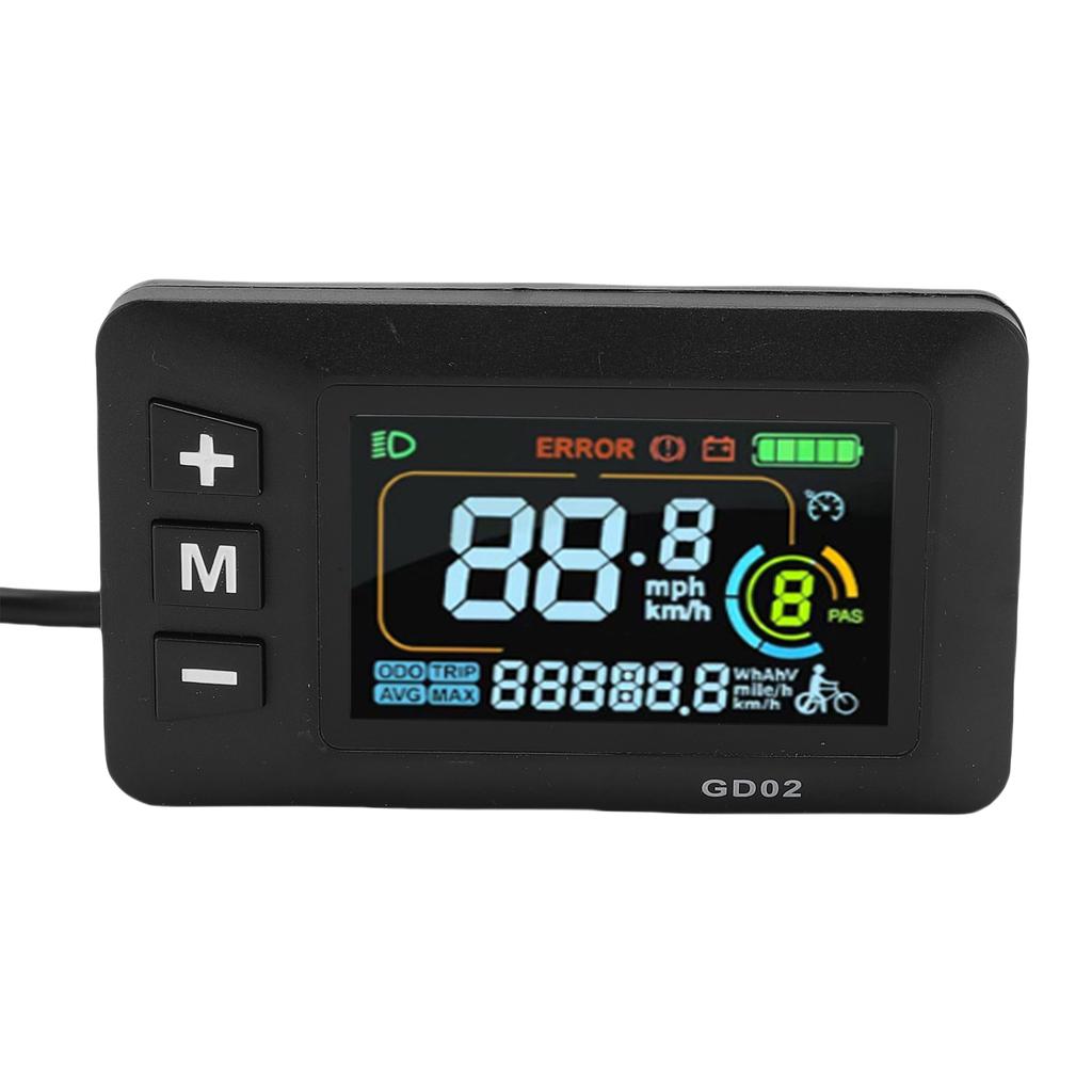 Electric Motor Controller Kit 15A Controller LCD GD02 Color Display with 130X Thumb Throttle for 36V