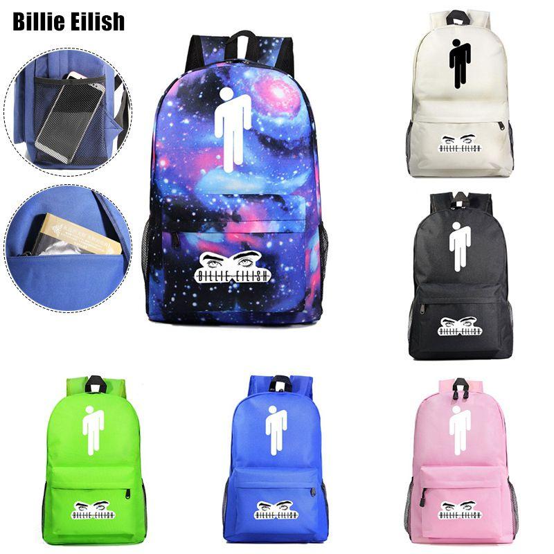 Billie Eilish Zip Opening Travel Backpack School Picnic Wear Resistant Bag