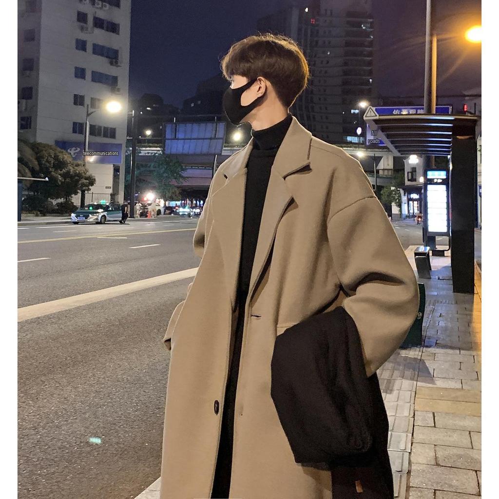 Unisex Over-the-Knee Wool Trench Coat - Mid-Length, Stylish High-End Winter Outerwear