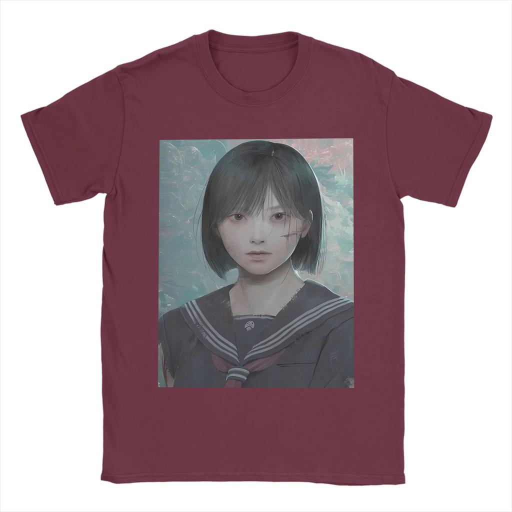 Silent Hill F Game Hinako Men's T Shirt Vintage Tee Shirt Short Sleeve O Neck T-Shirts Cotton Gift Idea Clothes