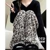 High Gram Weight Leopard Print Wide-leg Pants Women's Spring New Pants Women's Thin Mopping Pants Thickened Mink Velvet Straight-leg Pants