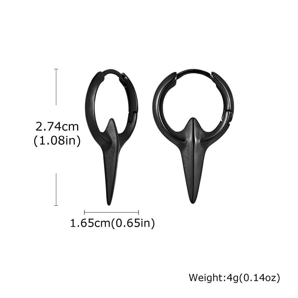 Vnox Personality Cool Mens Hoop Earrings, Silver Color Metal Hoops, Punk Hiphop Piercing Ear Jewelry