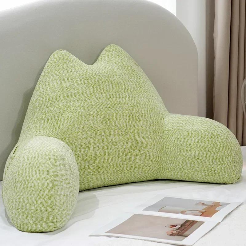 Solid Color Simple Plush Backrest Can Be Disassembled and Washed Home Sofa Protect The Waist Soft Cushion Large Size Pillow